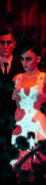 Free dark romance bookmark featuring a dressed-up couple